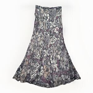 VTG Spiegel 100% Silk Floral Maxi Skirt 90s Y2K Cottagecore Romantic Womens Sz 4